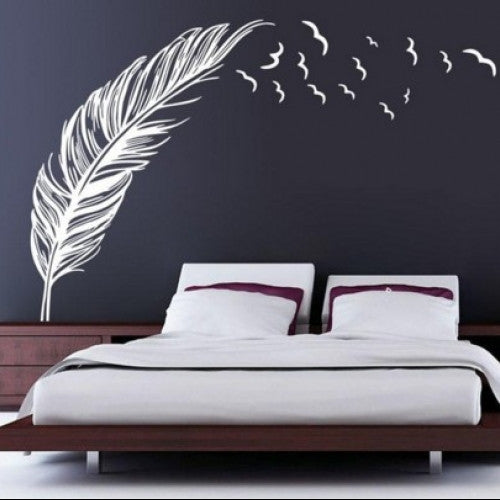 Left Right Flying Feather Wall Stickers