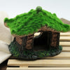 Resin Ancient House With Moss Aquarium Decor