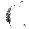 Left Right Flying Feather Wall Stickers